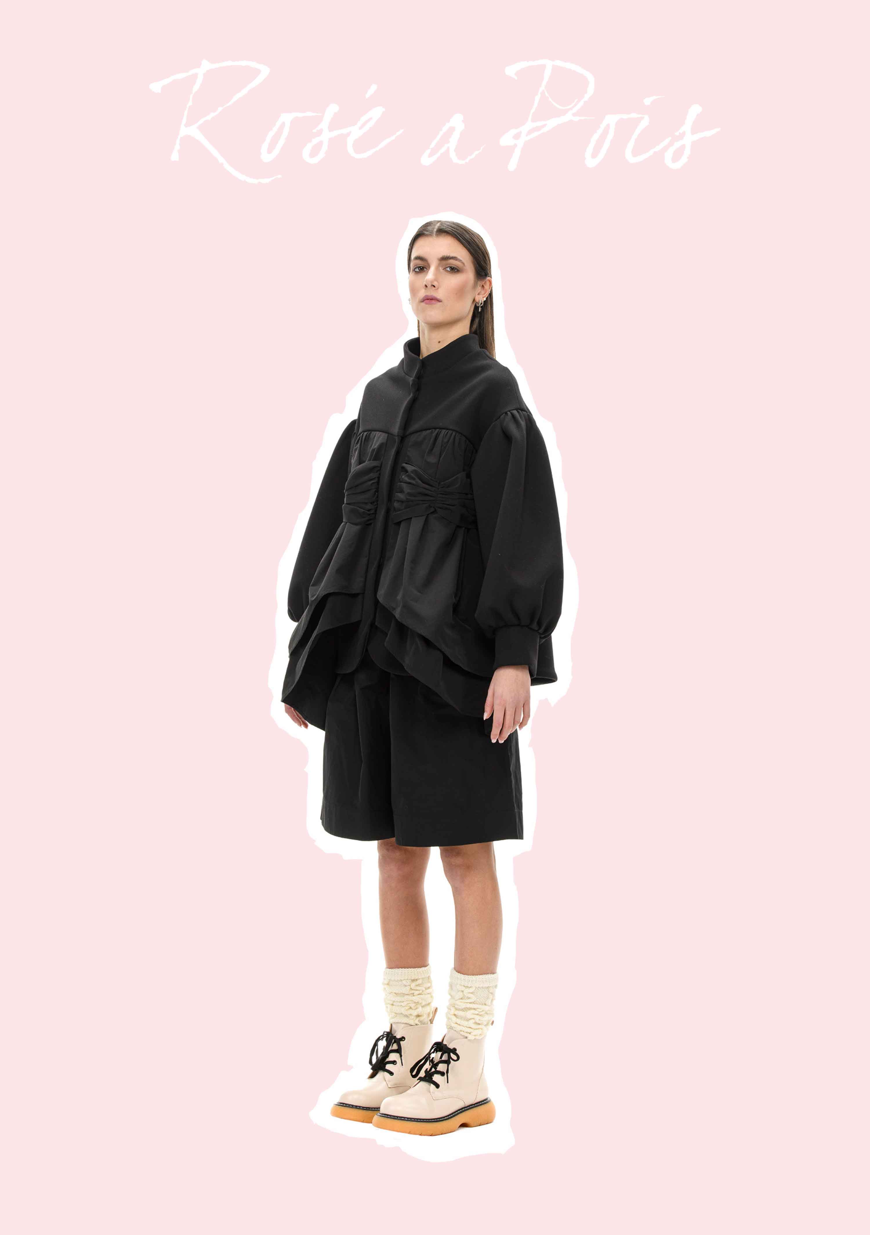 ARIELE Maxi black Bermuda shorts