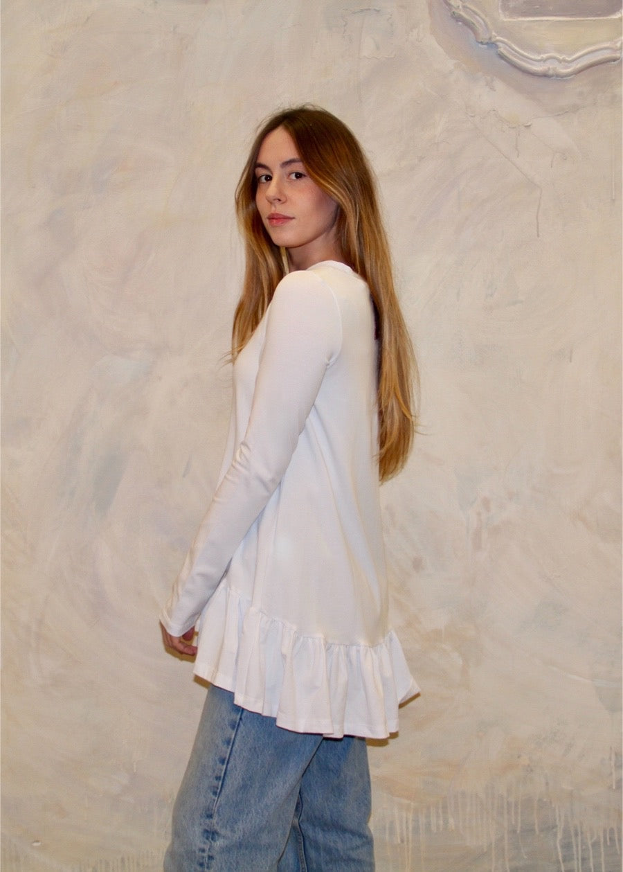 Ingrid t-shirt con balze