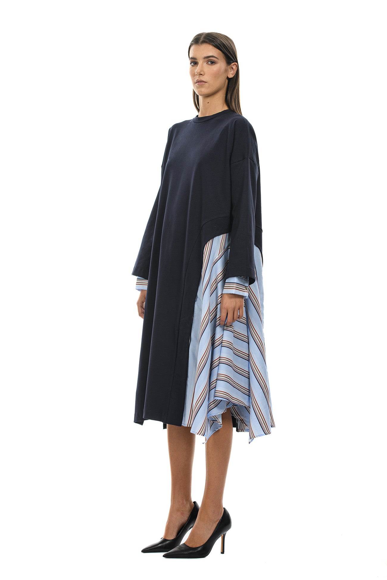 DAITRAN Abito con inserti camicia