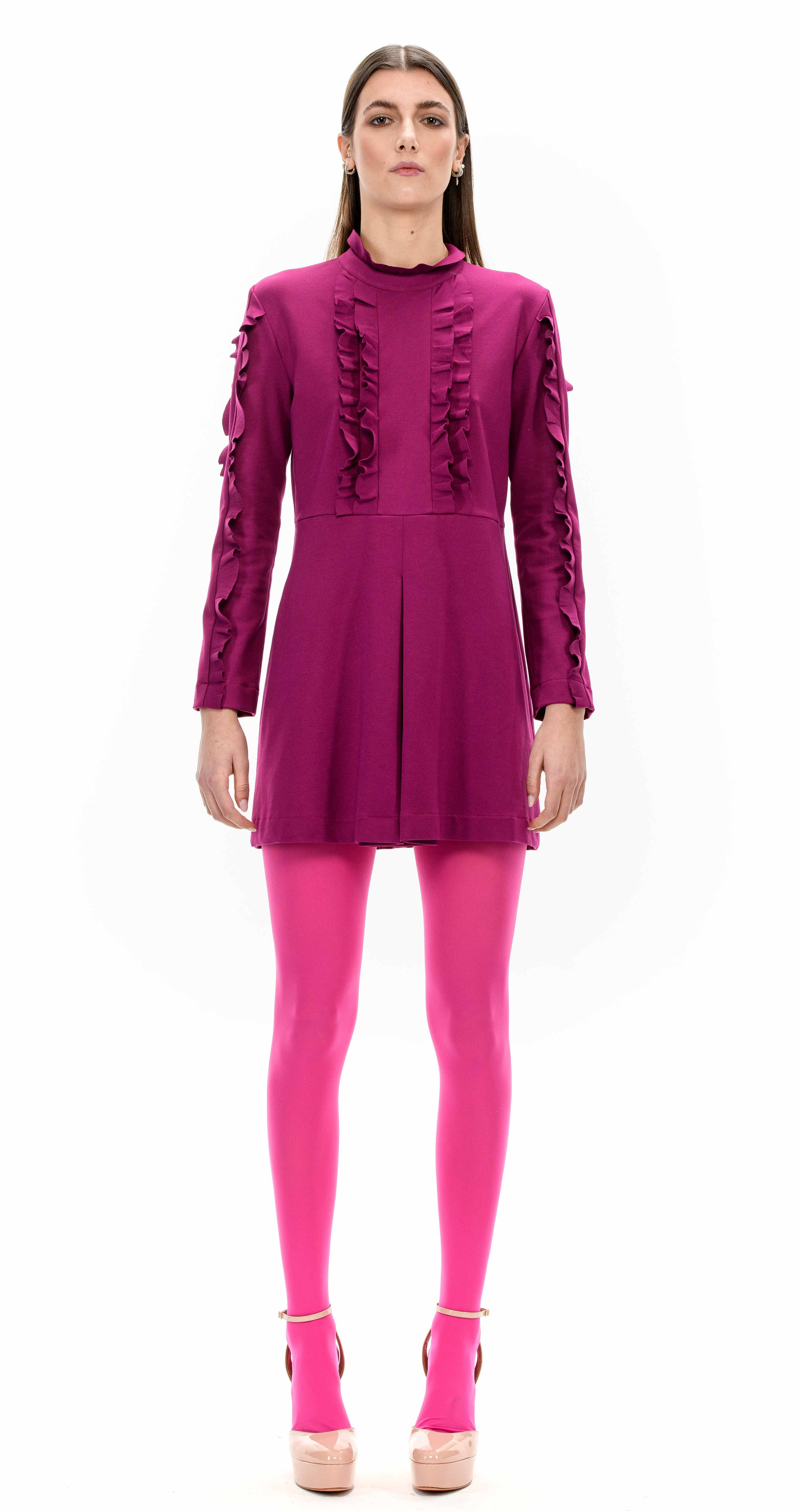 BIBI Dress with micro ruffles