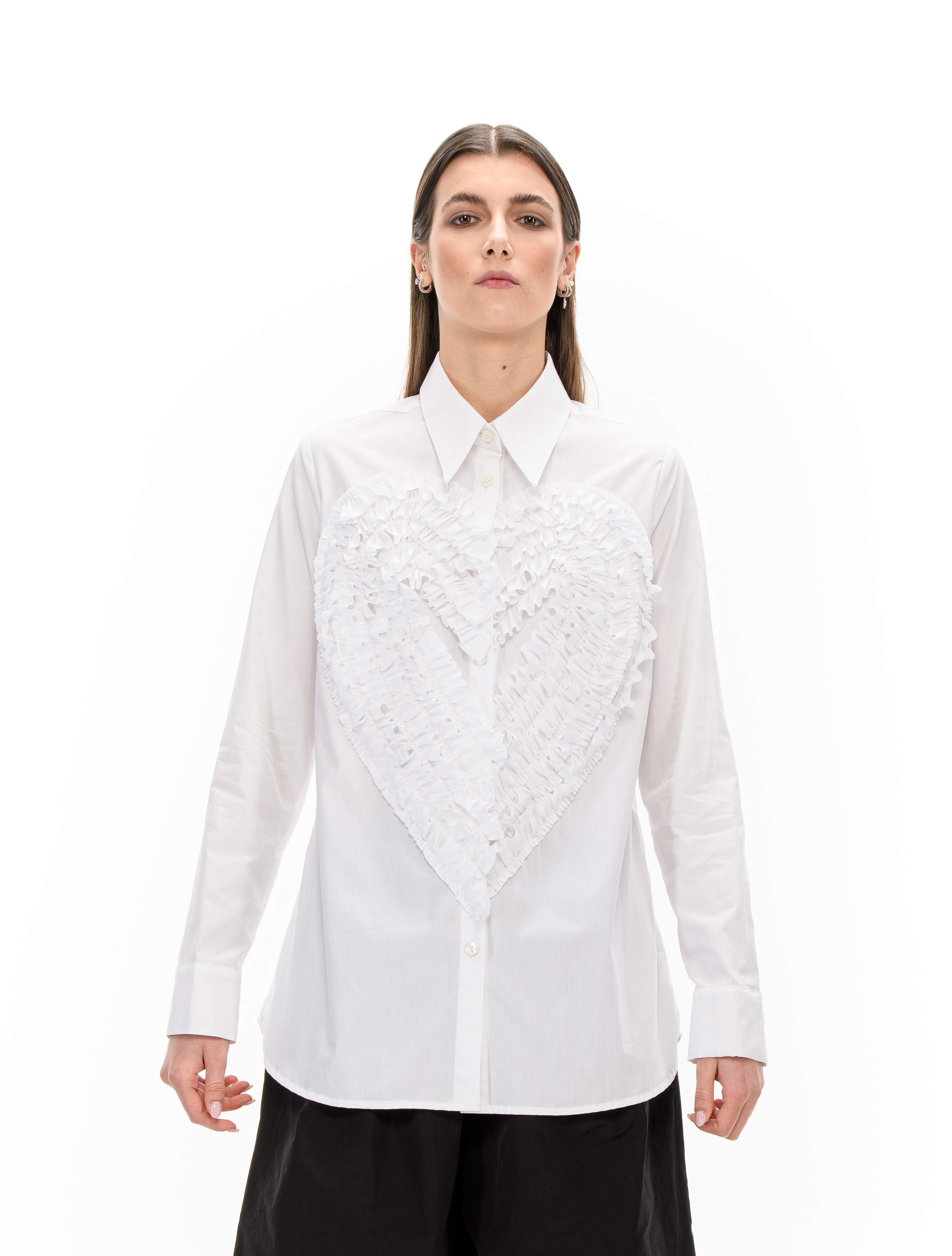 ENDORA White maxi-heart shirt
