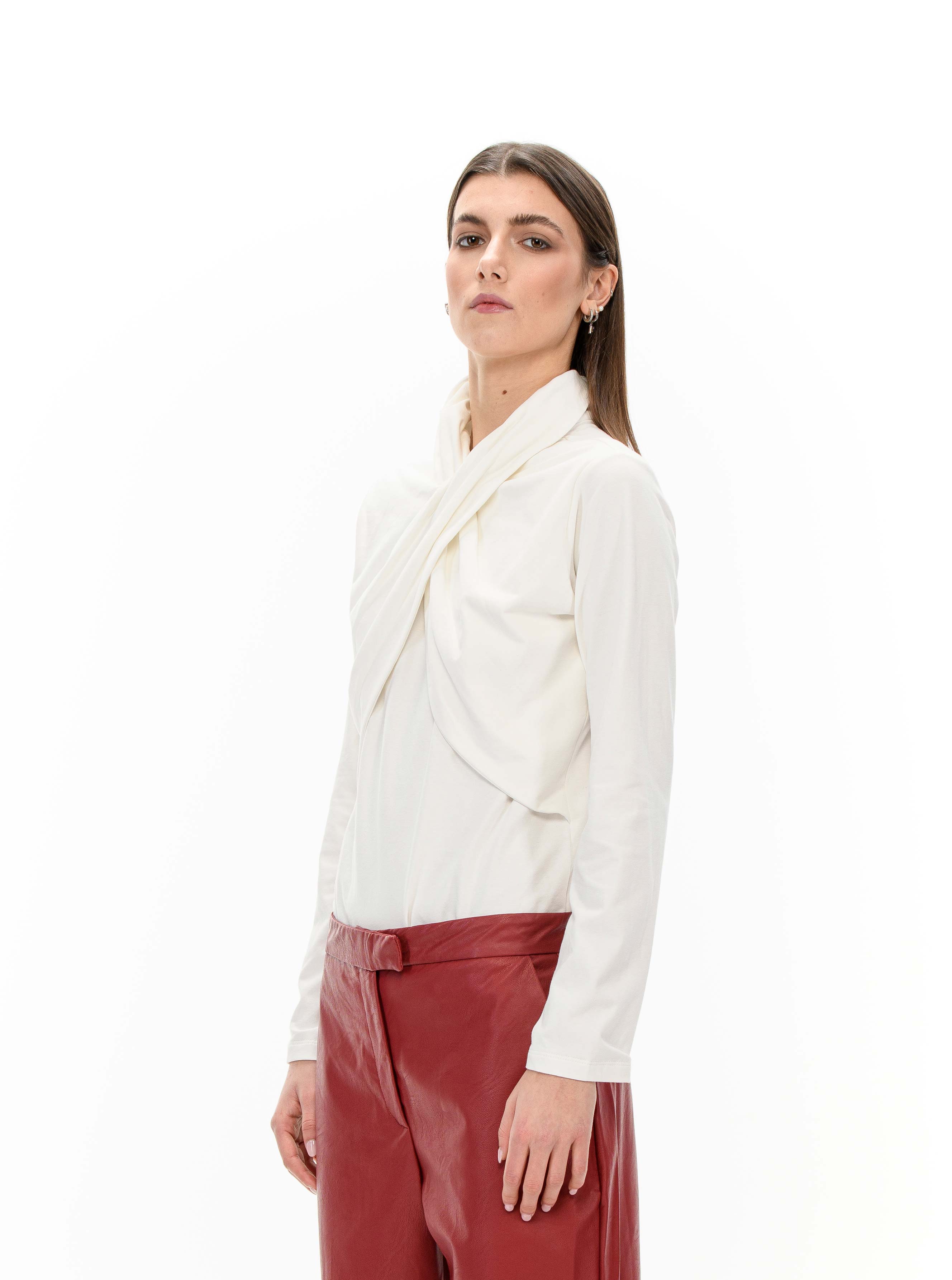 FAUNA Top with crossover neckline