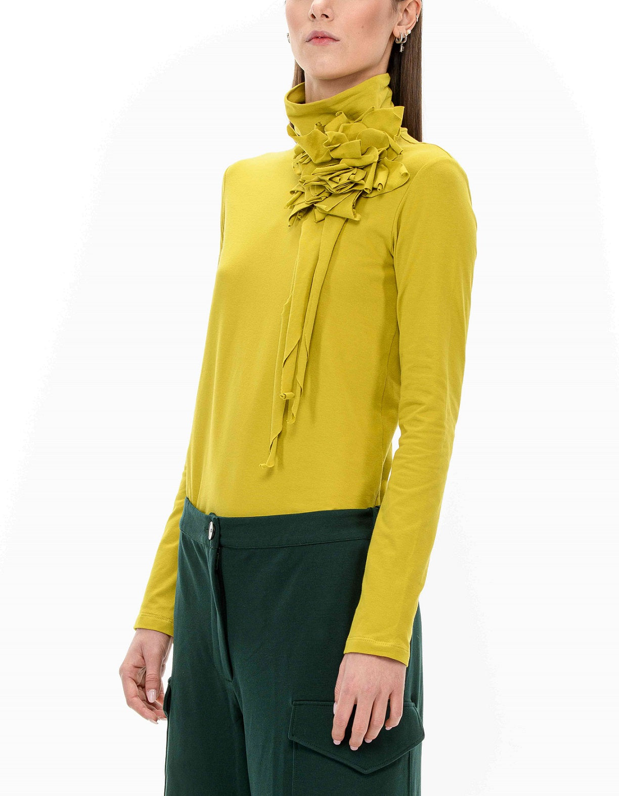 MAGO' Turtleneck with maxi flower
