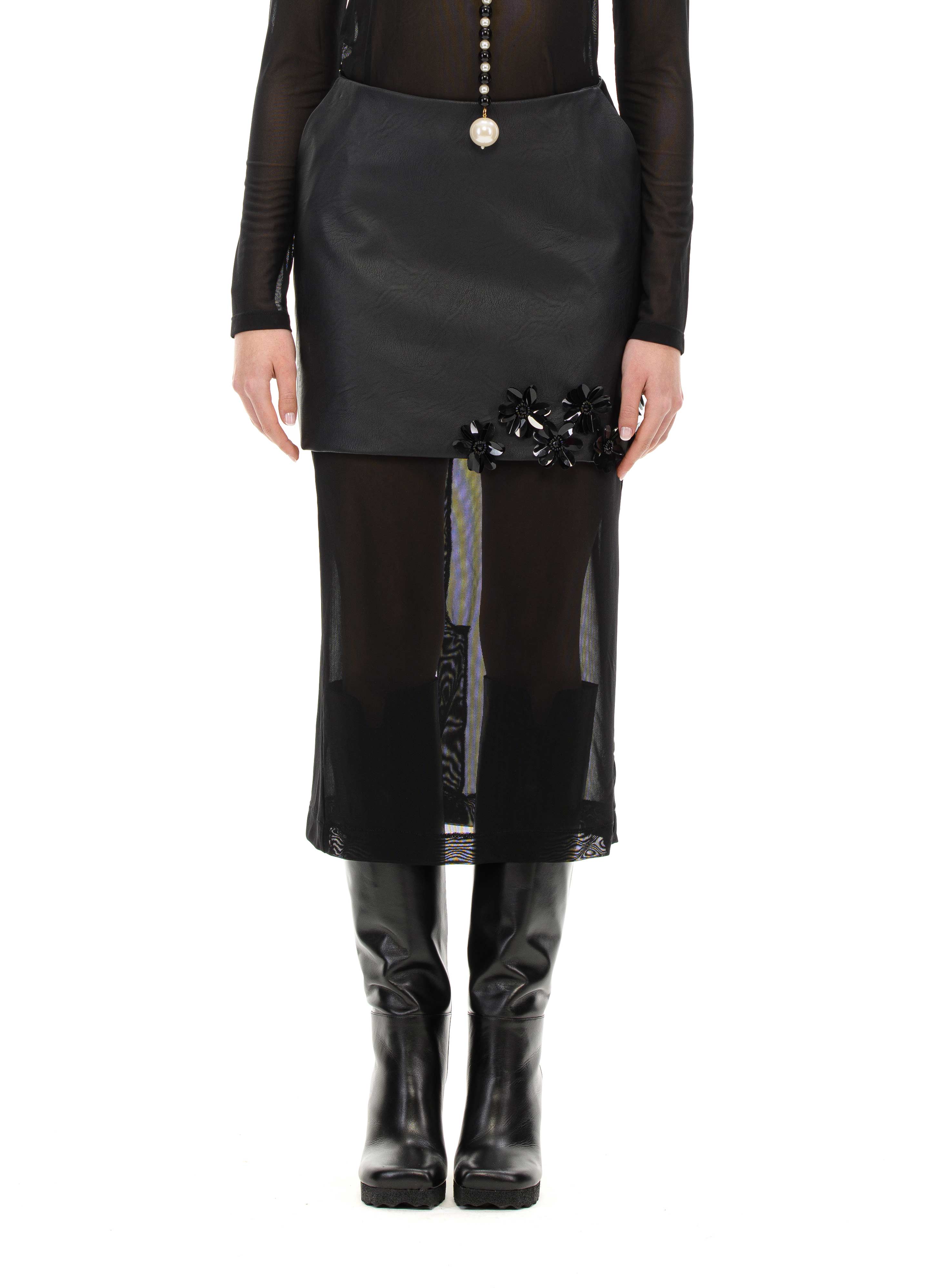 SABRINA FIORE Eco-leather mini skirt