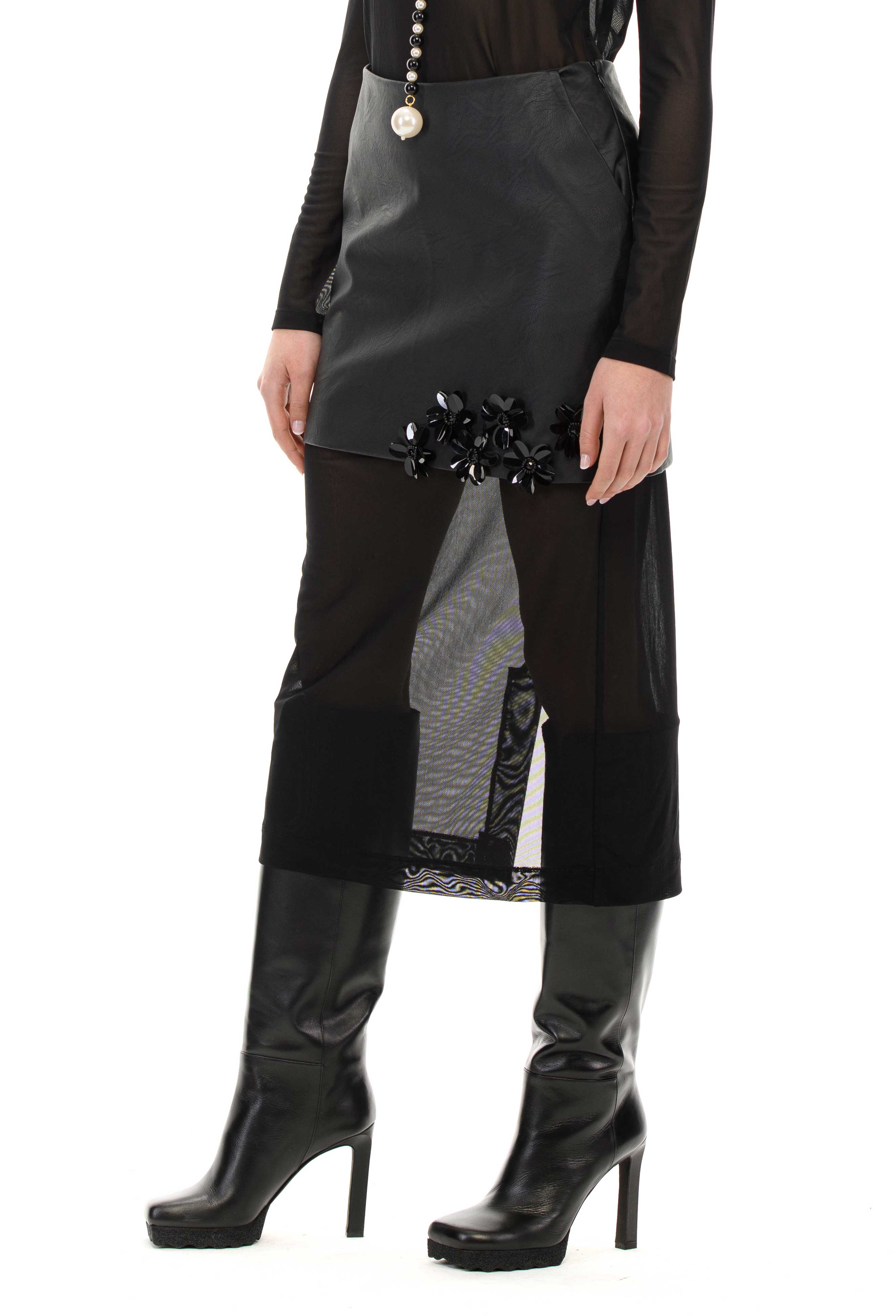 SABRINA FIORE Eco-leather mini skirt