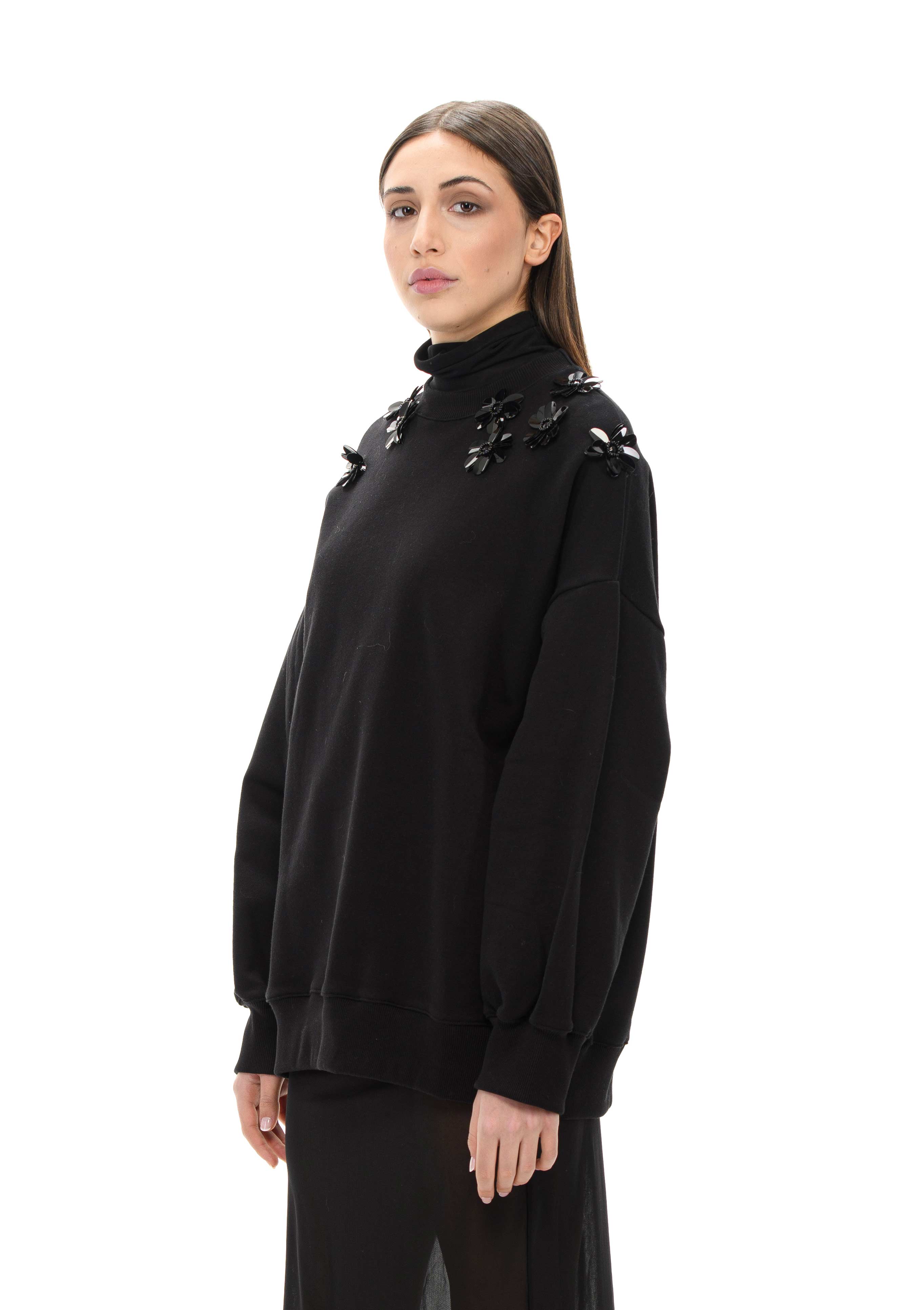BELLATRIX Black sweatshirt with applications