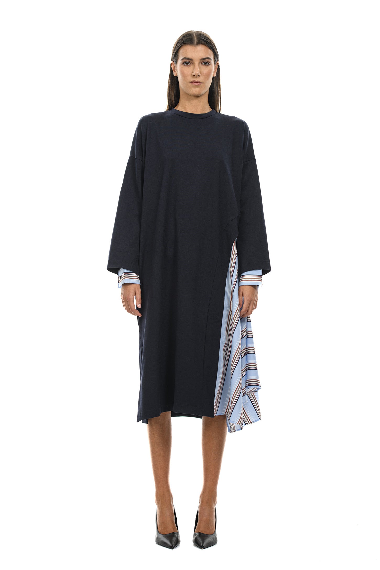 DAITRAN Dress with shirt inserts