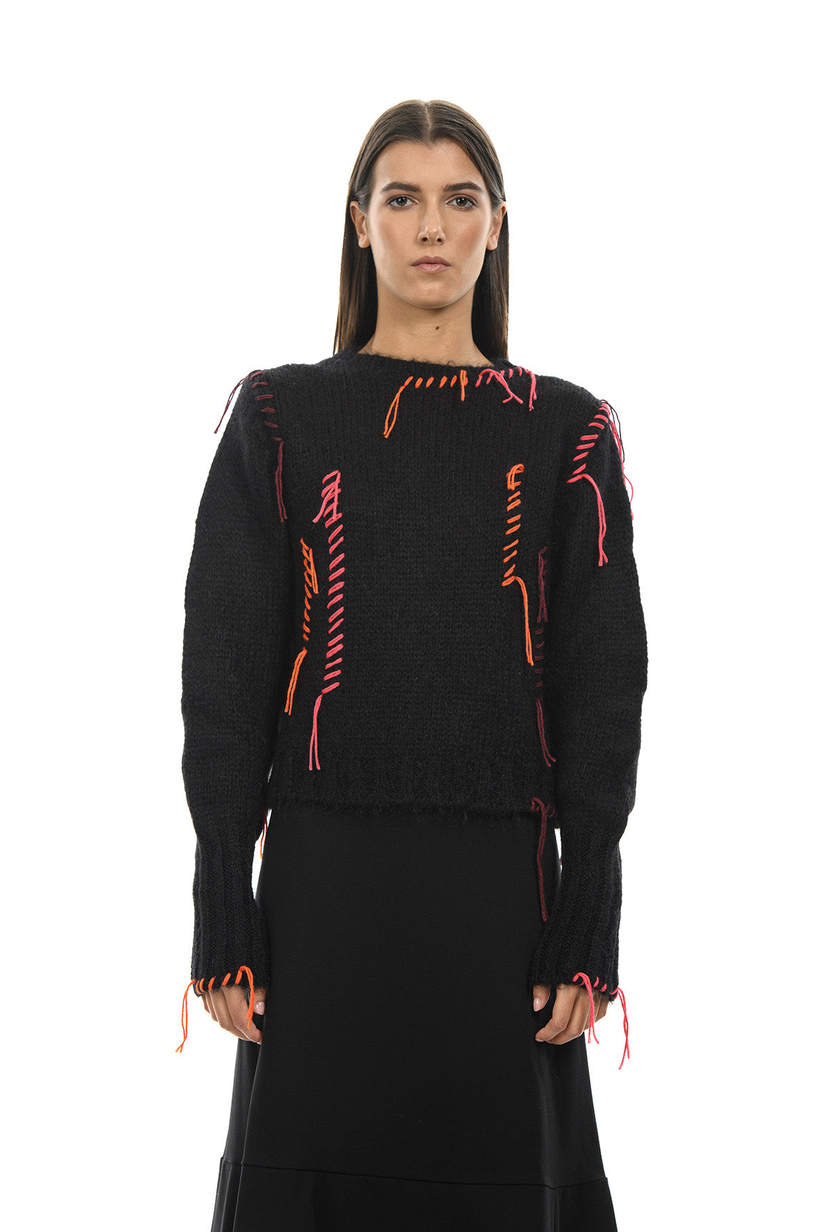 DRUSILLLA Sweater with colorful embroidery