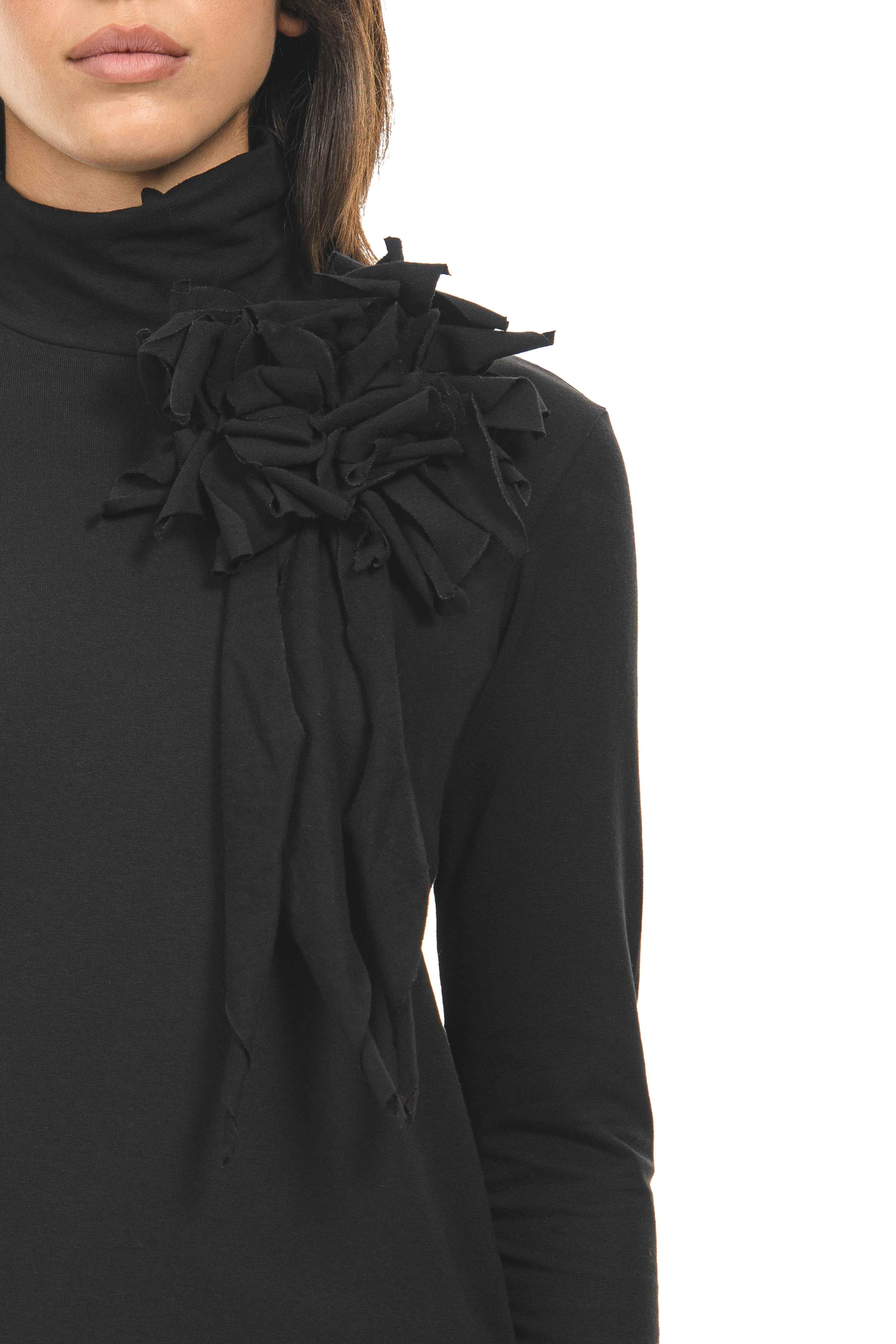 MAGO' Turtleneck with maxi flower
