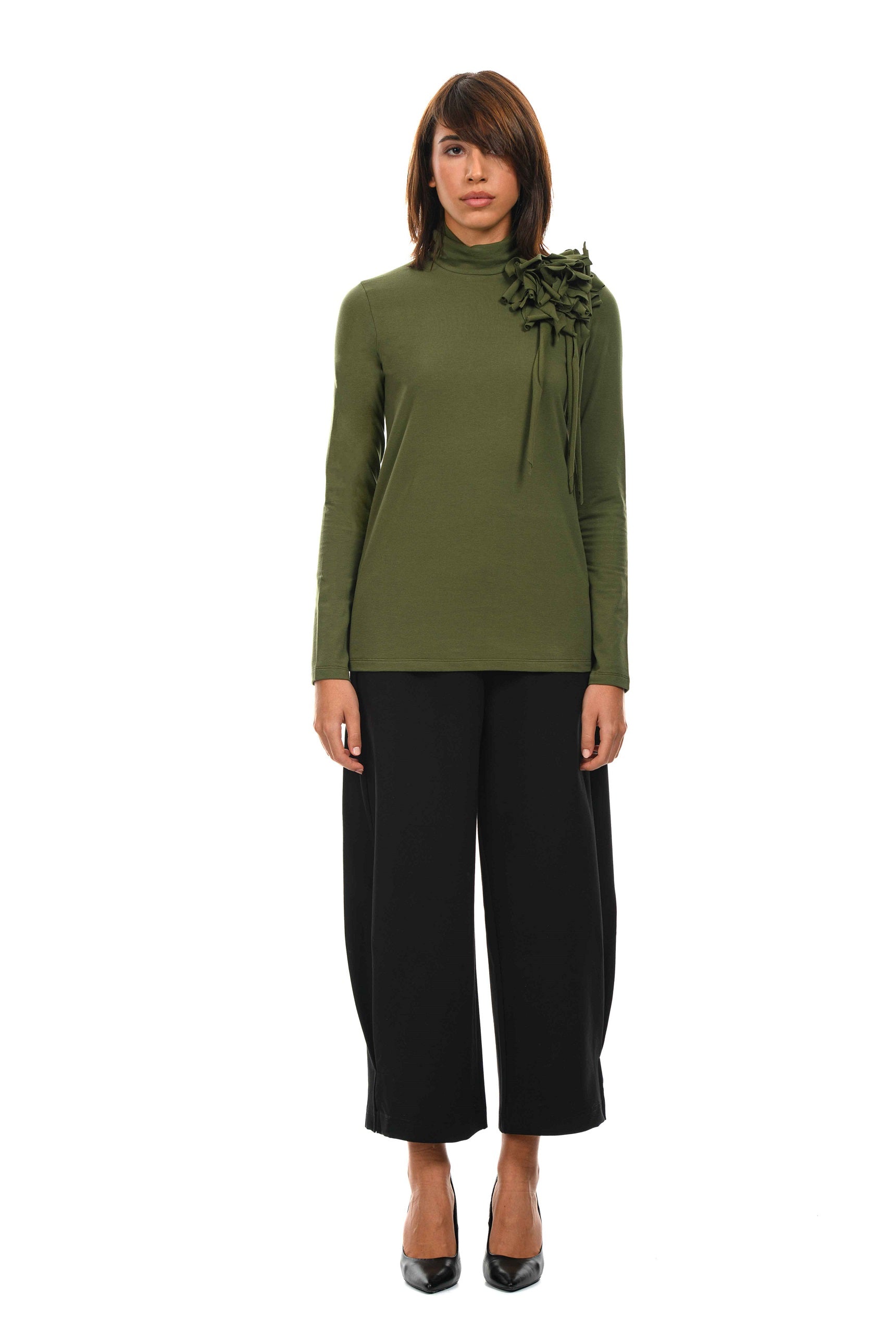 MAGO' Turtleneck with maxi flower