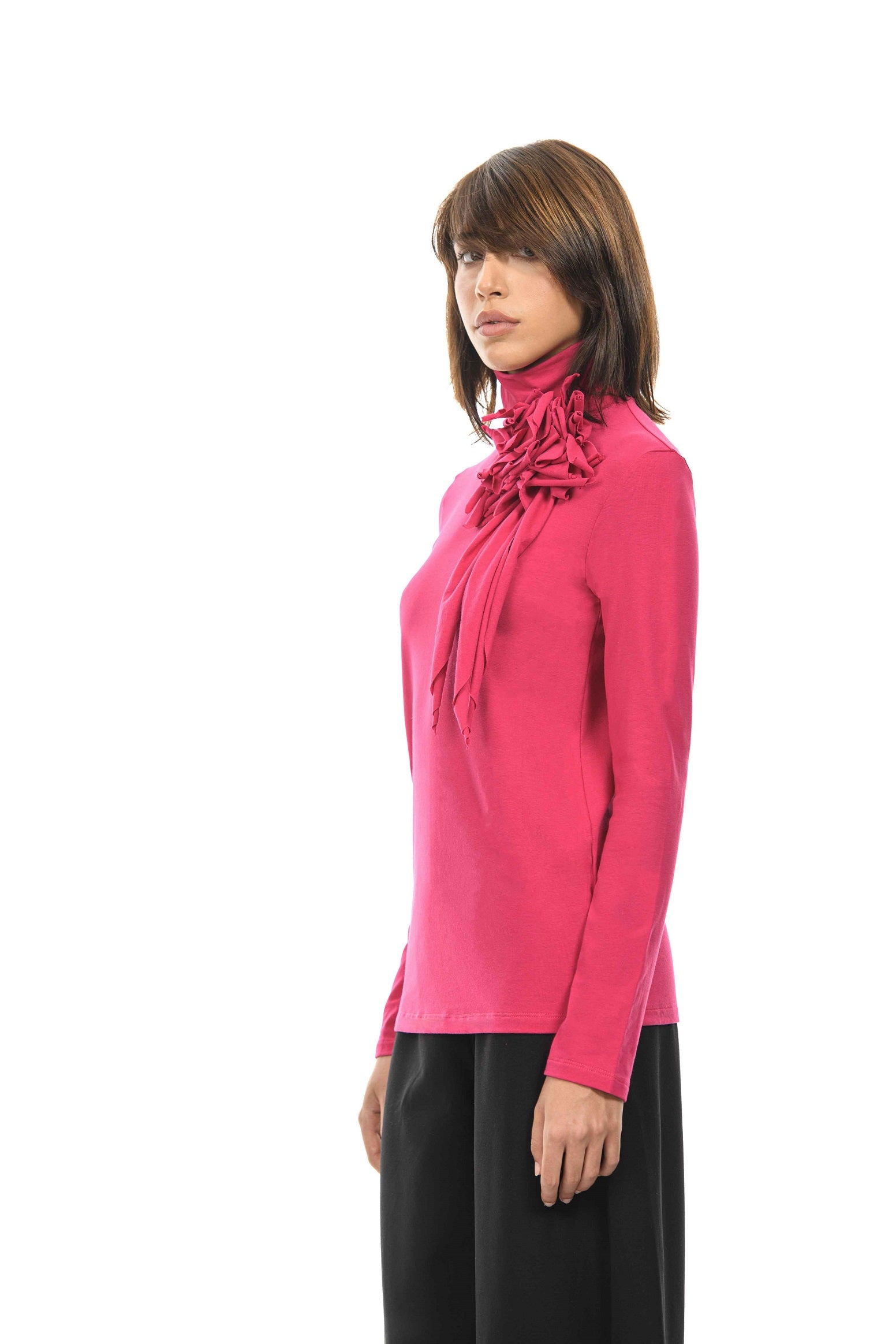 MAGO' Turtleneck with maxi flower