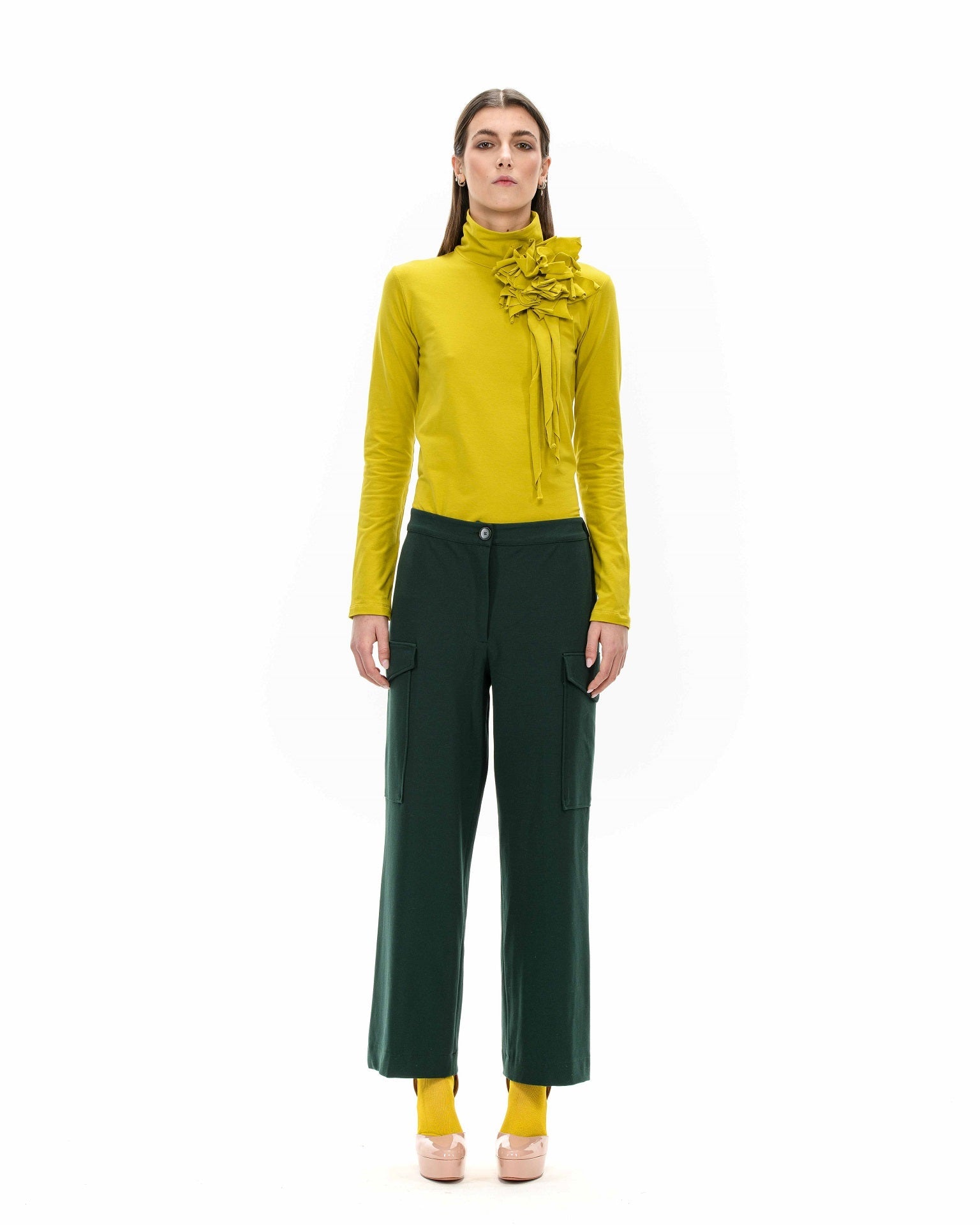MAGO' Turtleneck with maxi flower