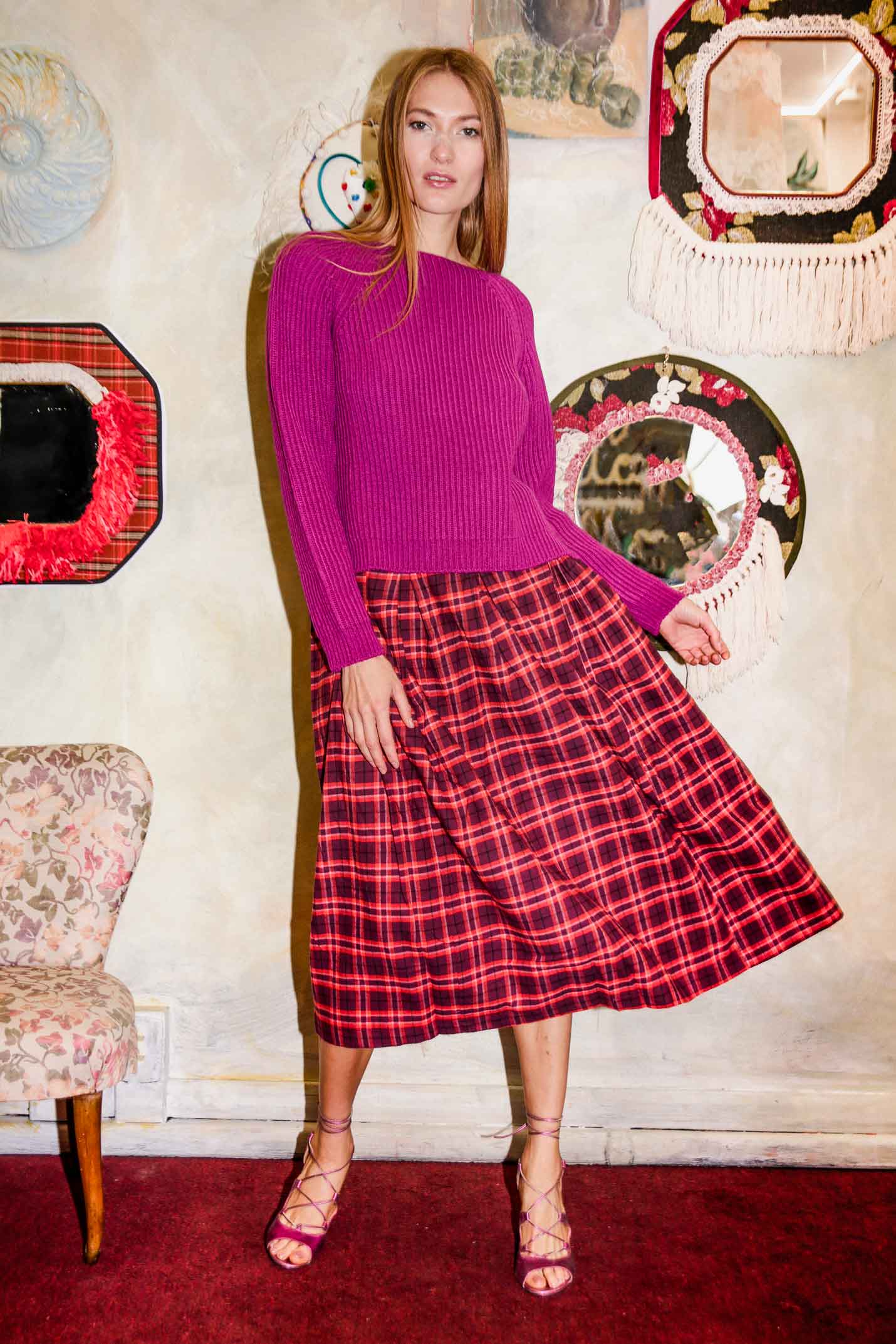 MIMI Checkered skirt