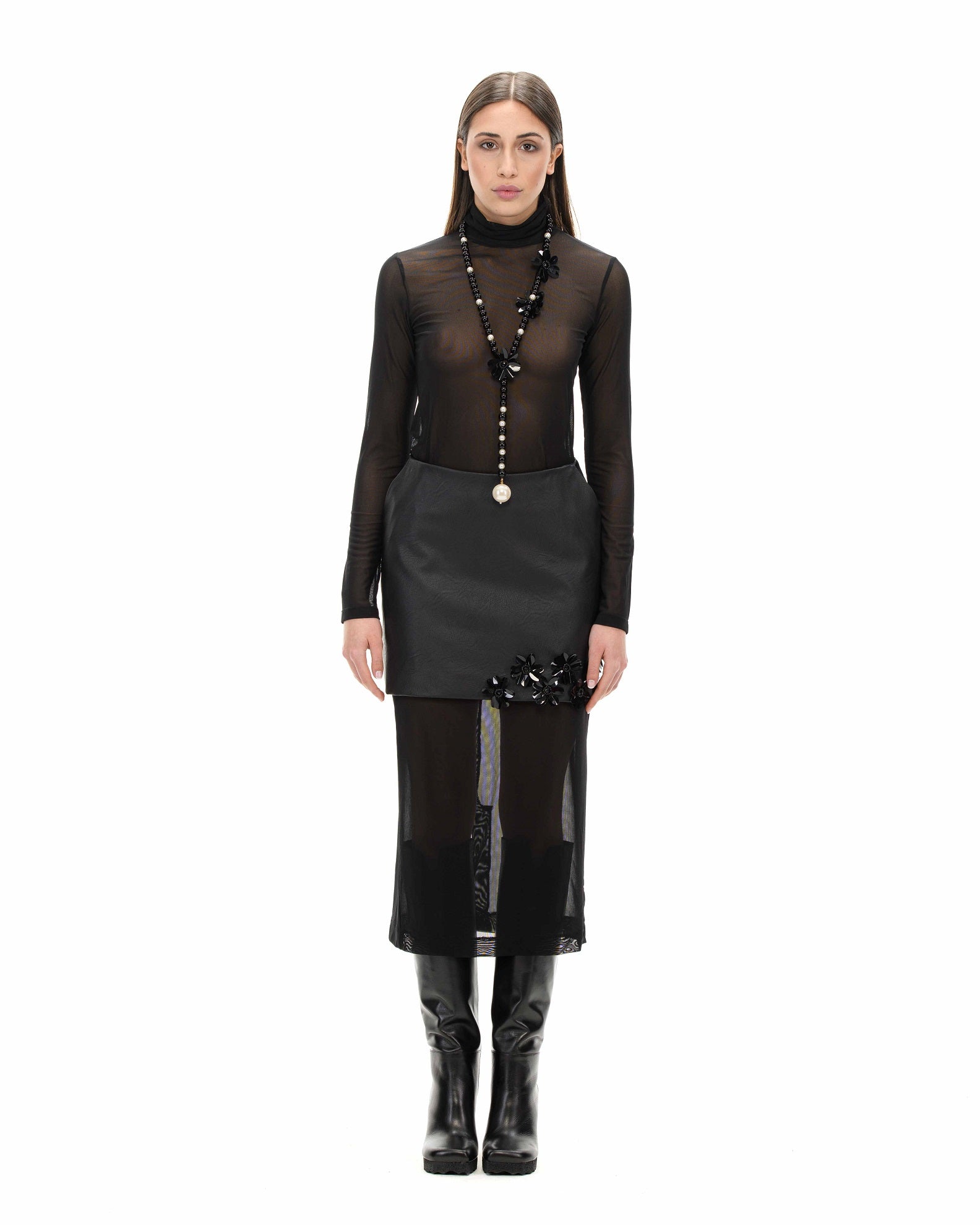SABRINA FIORE Eco-leather mini skirt